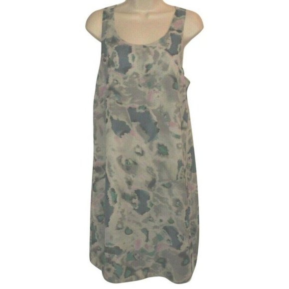 W118 Walter Baker Geometric Sheath Dress Sleeveless Scoop Neck Teal Pink Size L - Picture 3 of 6